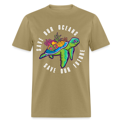 Save Our Oceans Save Our Future T-Shirt - khaki