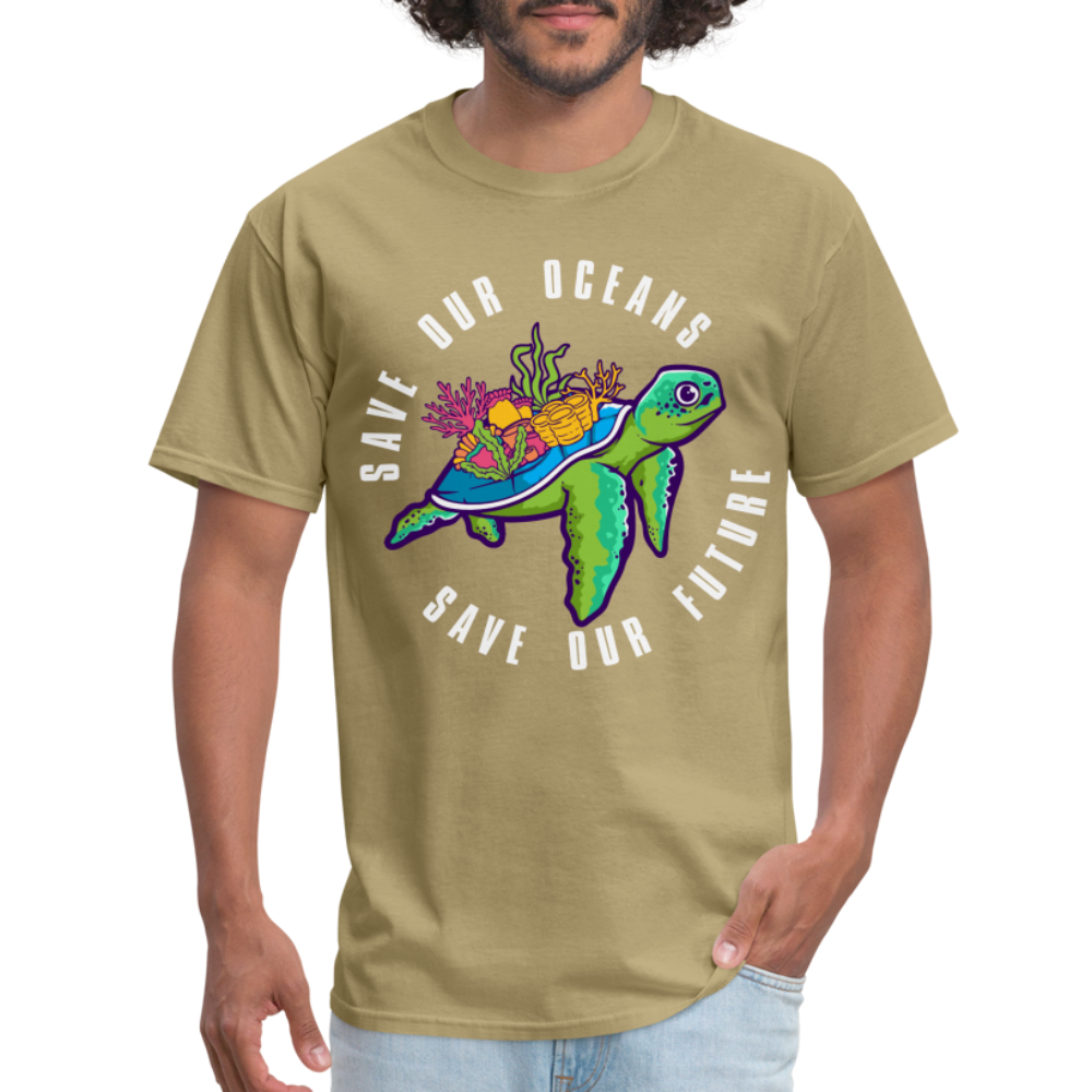 Save Our Oceans Save Our Future T-Shirt - khaki