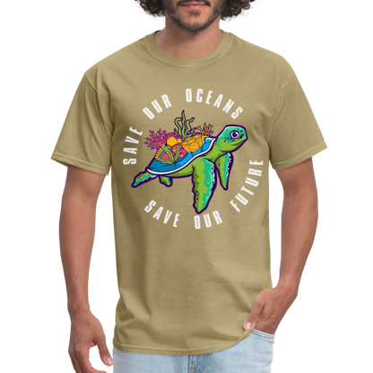 Save Our Oceans Save Our Future T-Shirt - khaki