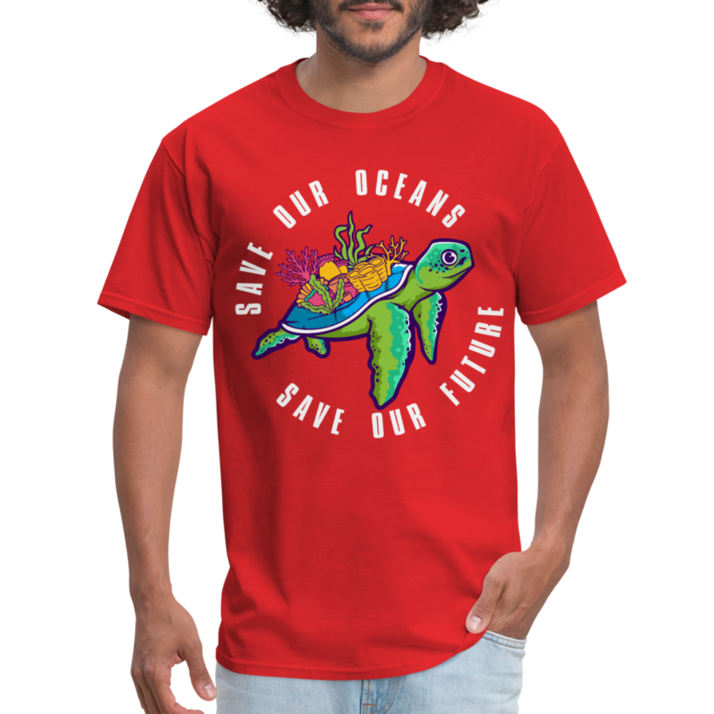 Save Our Oceans Save Our Future T-Shirt Color: red