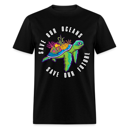 Save Our Oceans Save Our Future T-Shirt - black