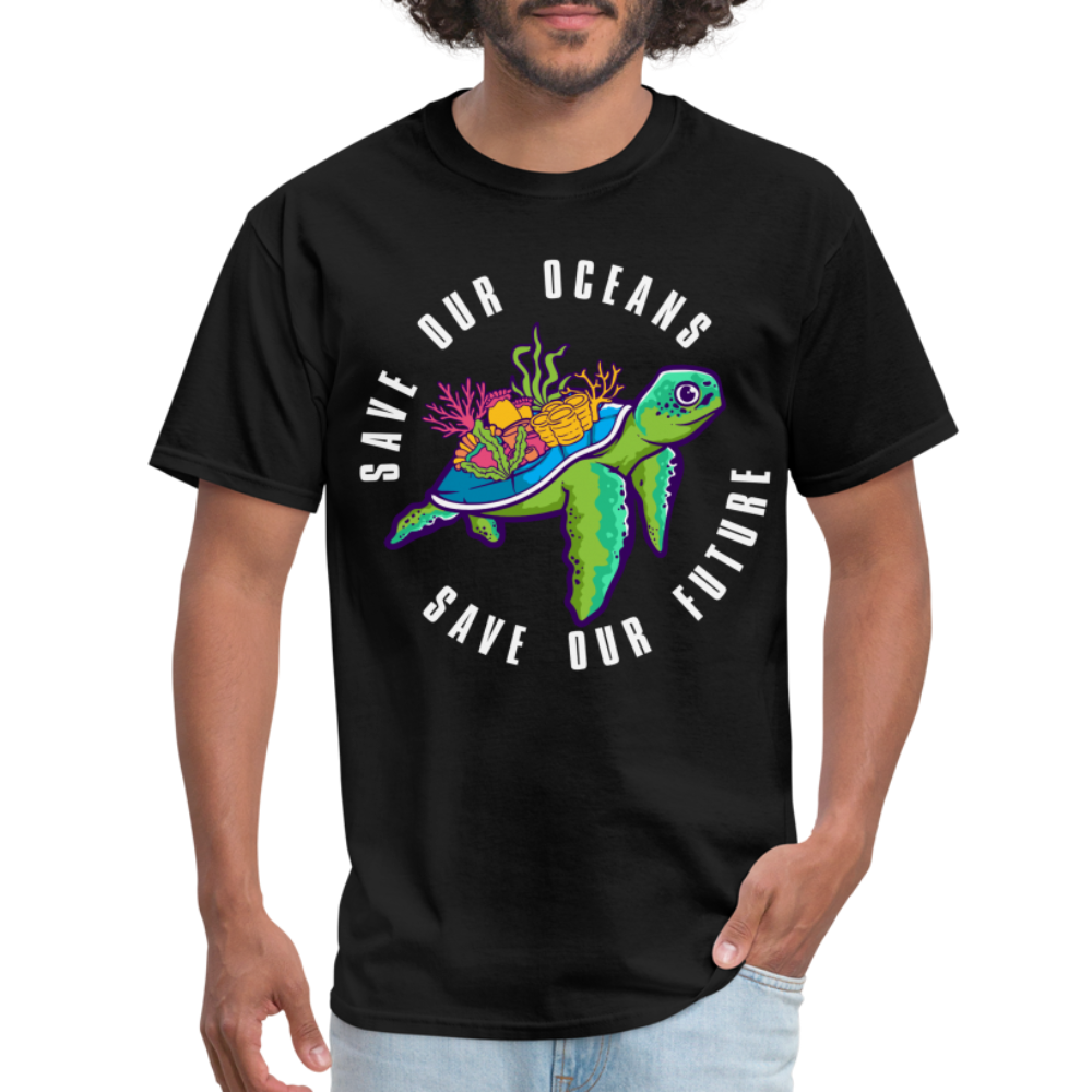 Save Our Oceans Save Our Future T-Shirt - black