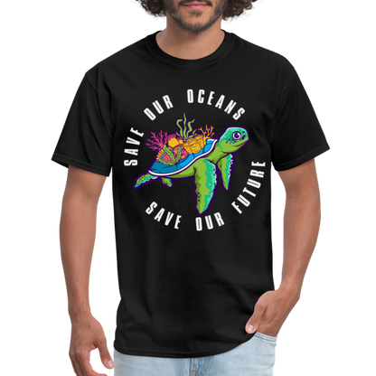 Save Our Oceans Save Our Future T-Shirt - black