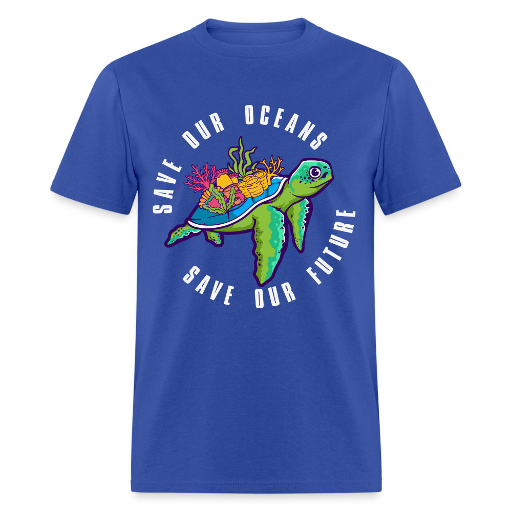 Save Our Oceans Save Our Future T-Shirt Color: aquatic blue