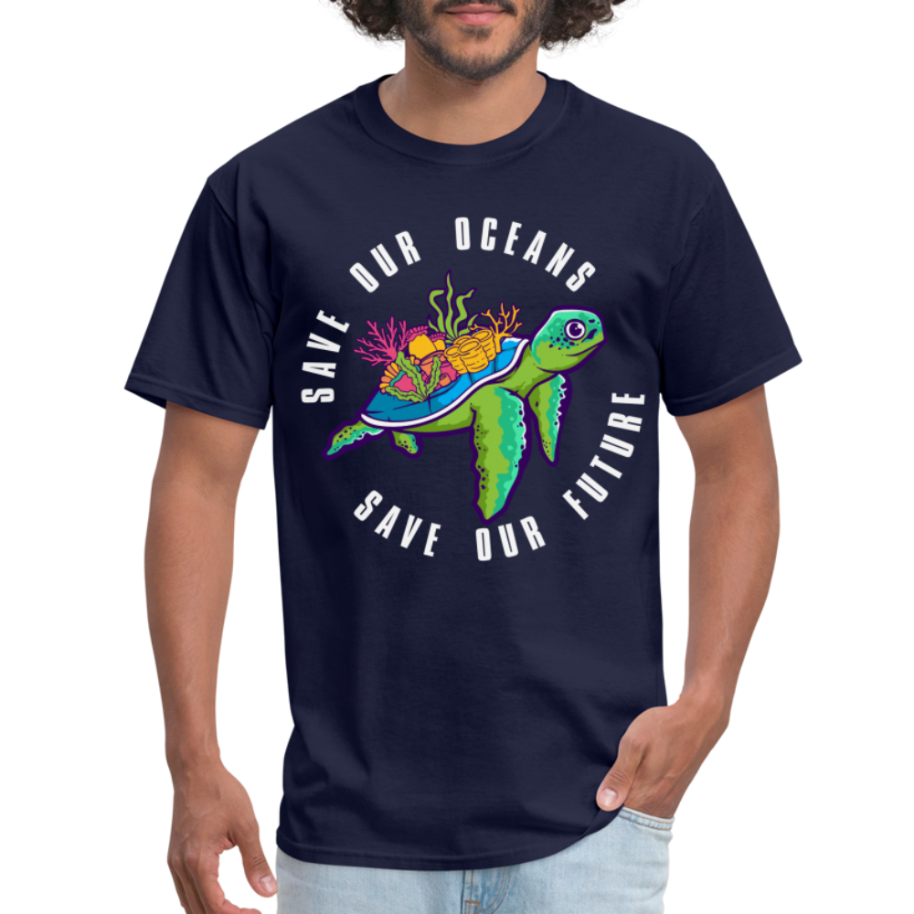 Save Our Oceans Save Our Future T-Shirt - navy