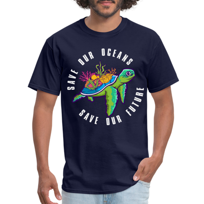 Save Our Oceans Save Our Future T-Shirt - navy