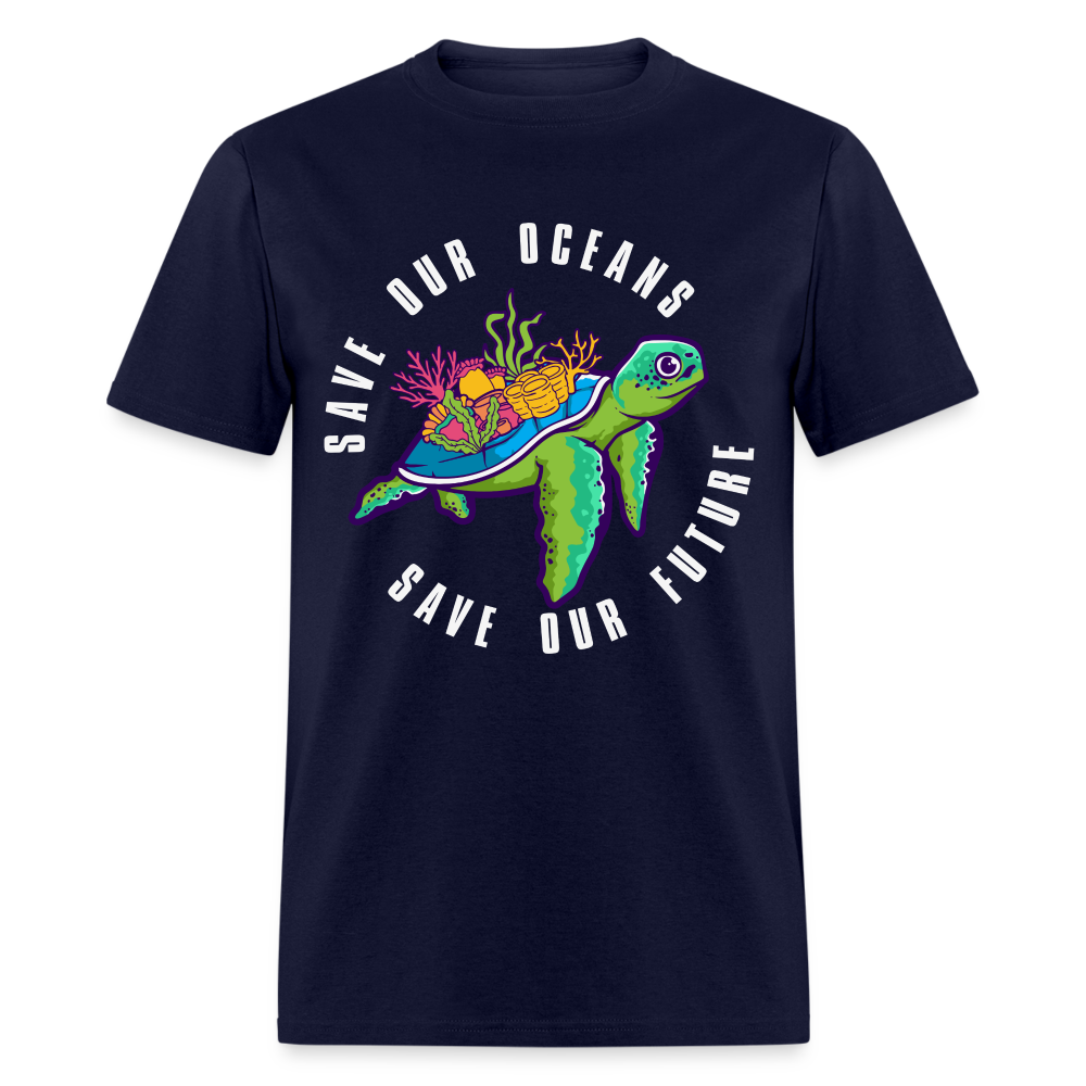 Save Our Oceans Save Our Future T-Shirt - navy