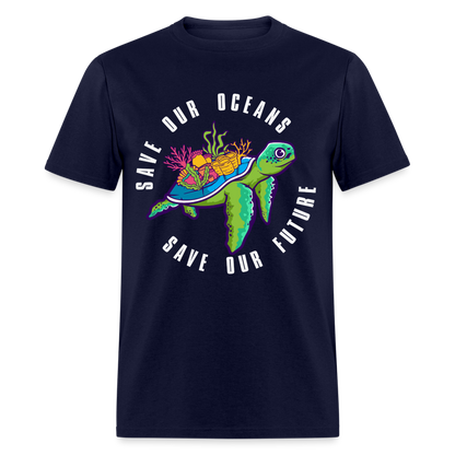 Save Our Oceans Save Our Future T-Shirt - navy