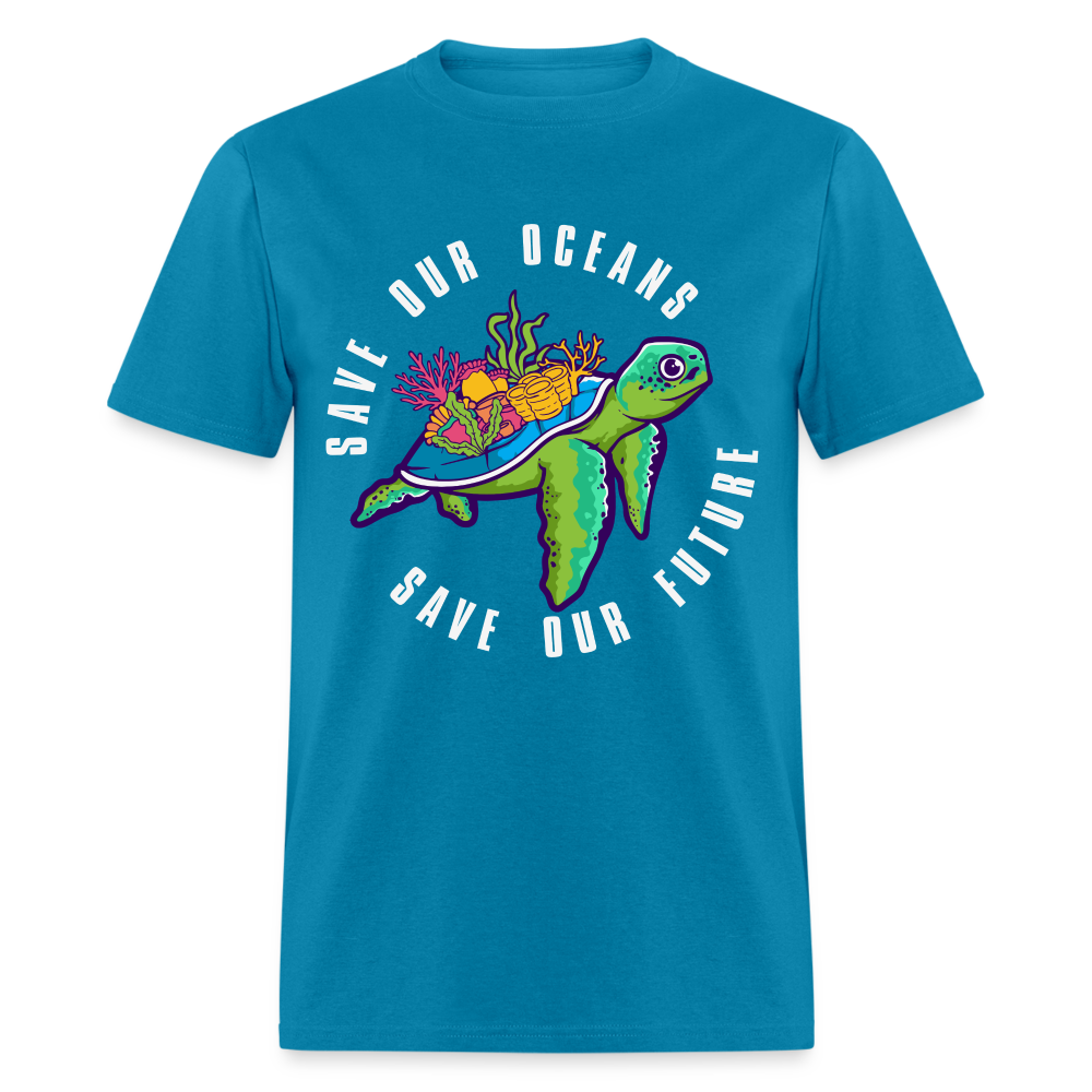 Save Our Oceans Save Our Future T-Shirt Color: aquatic blue