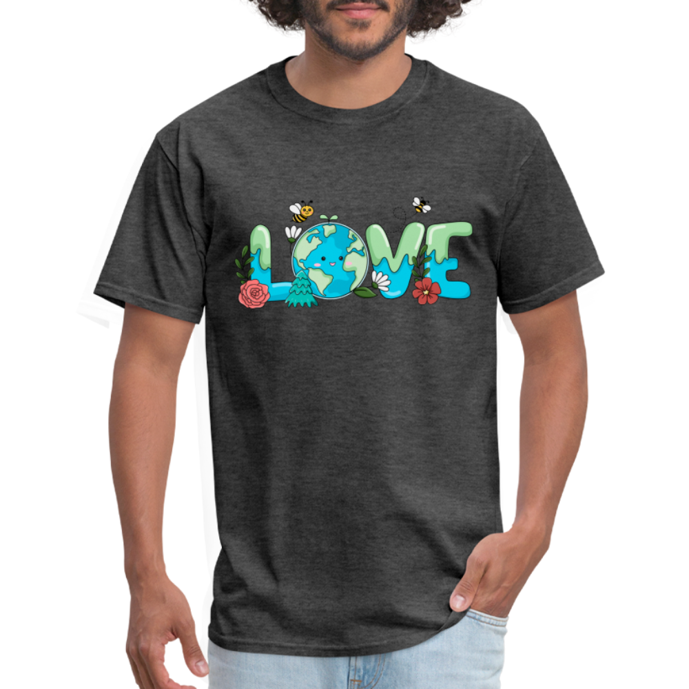 Nature's LOVE Celebration T-Shirt (Earth Day) - heather black