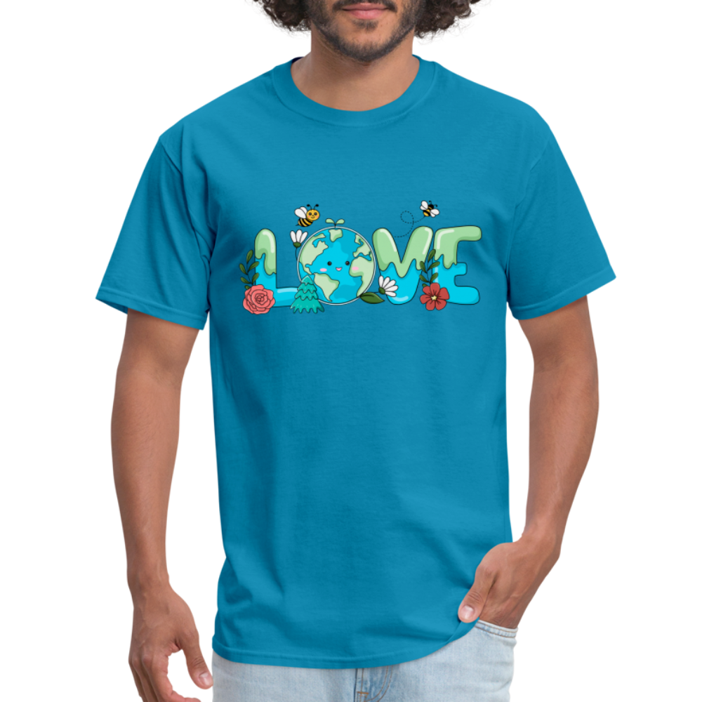 Nature's LOVE Celebration T-Shirt (Earth Day) - turquoise