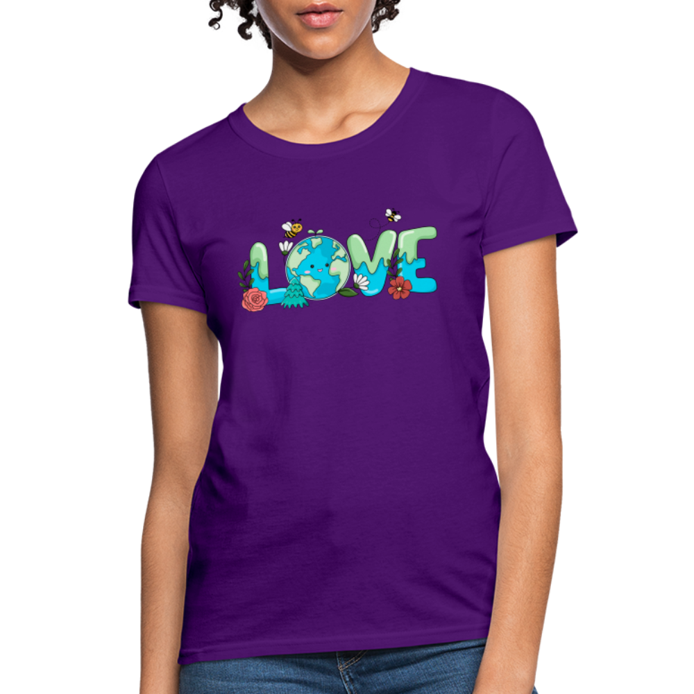 Nature's LOVE Celebration Women's T-Shirt (Earth Day) - purple