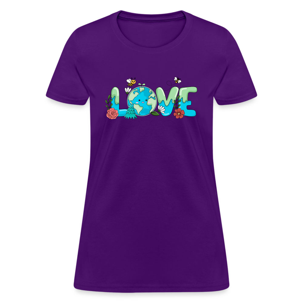 Nature's LOVE Celebration Women's T-Shirt (Earth Day) - purple