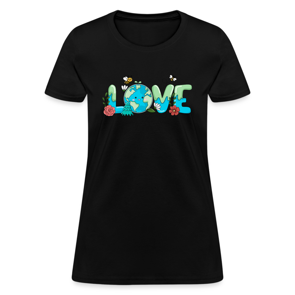 Nature's LOVE Celebration Women's T-Shirt (Earth Day) - black