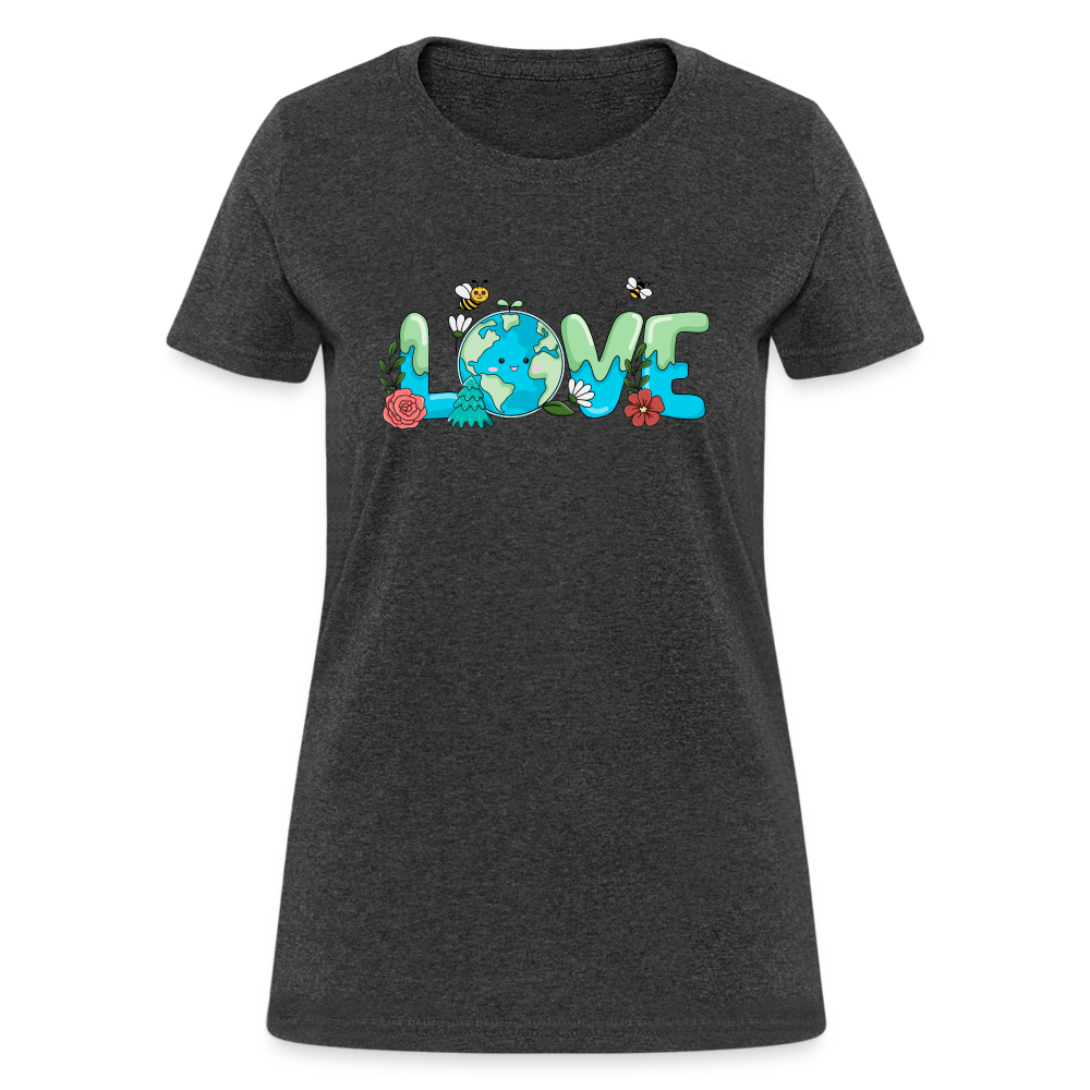 Nature's LOVE Celebration Women's T-Shirt (Earth Day) - heather black