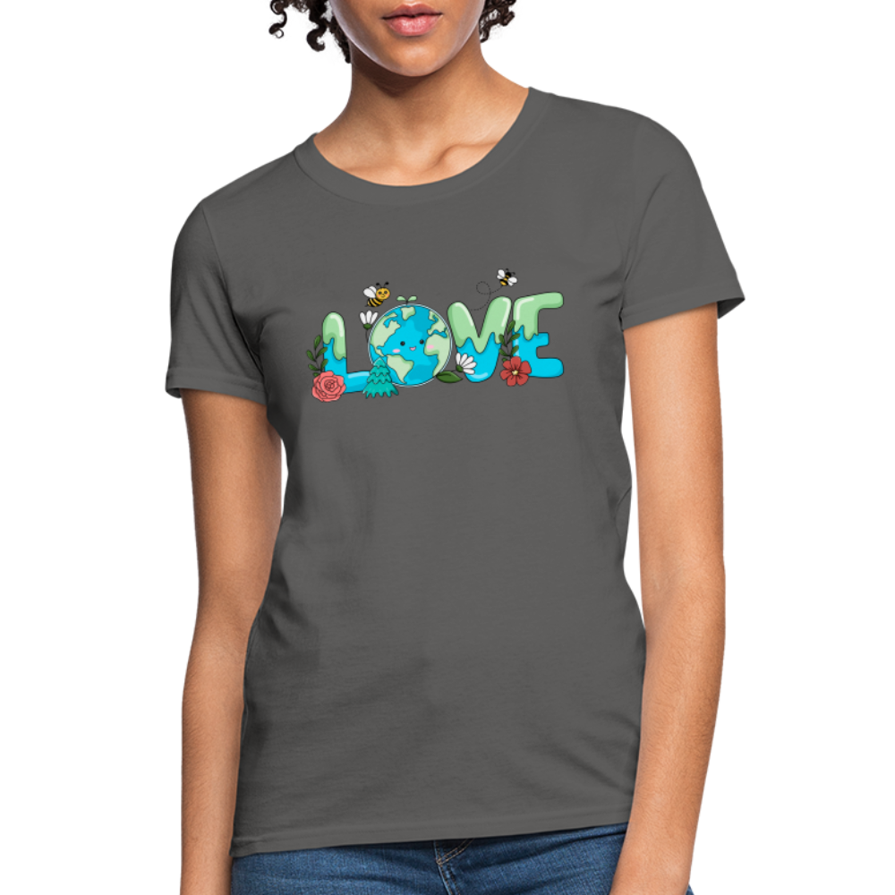 Nature's LOVE Celebration Women's T-Shirt (Earth Day) - charcoal