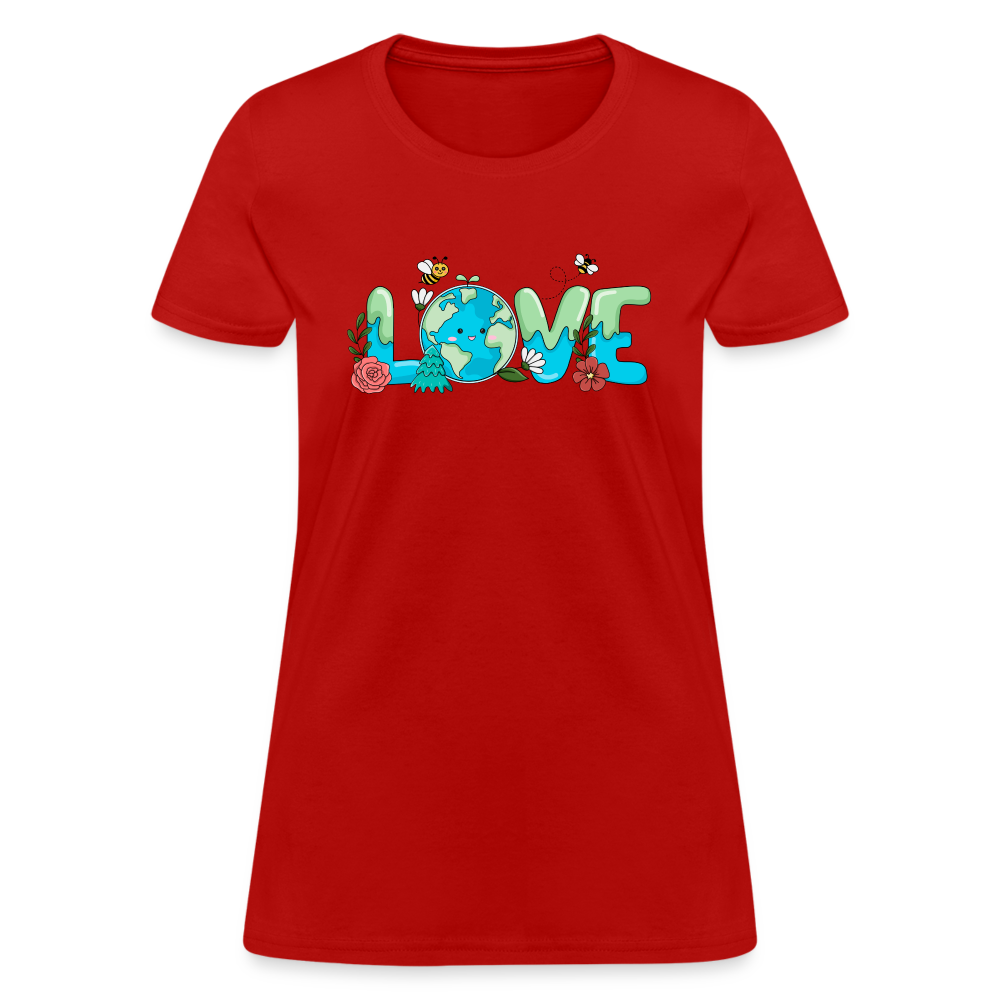 Nature's LOVE Celebration Women's T-Shirt (Earth Day) - red
