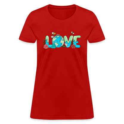 Nature's LOVE Celebration Women's T-Shirt (Earth Day) - red
