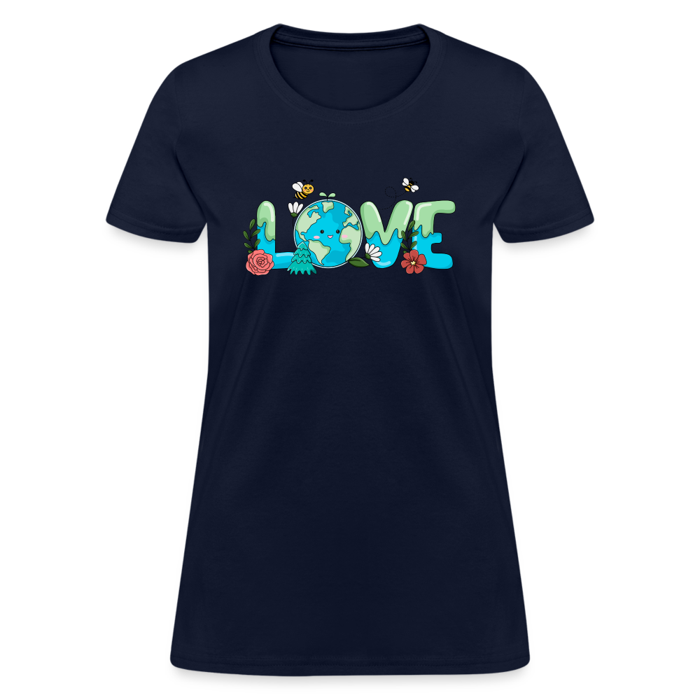 Nature's LOVE Celebration Women's T-Shirt (Earth Day) - navy