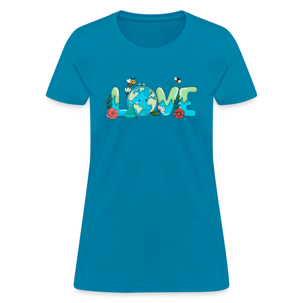 Nature's LOVE Celebration Women's T-Shirt (Earth Day) - turquoise