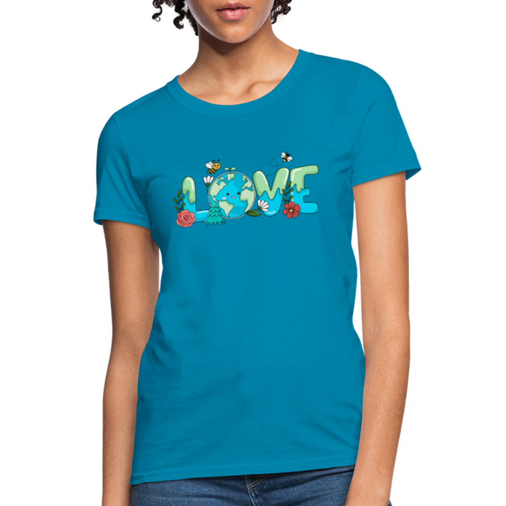 Nature's LOVE Celebration Women's T-Shirt (Earth Day) - turquoise