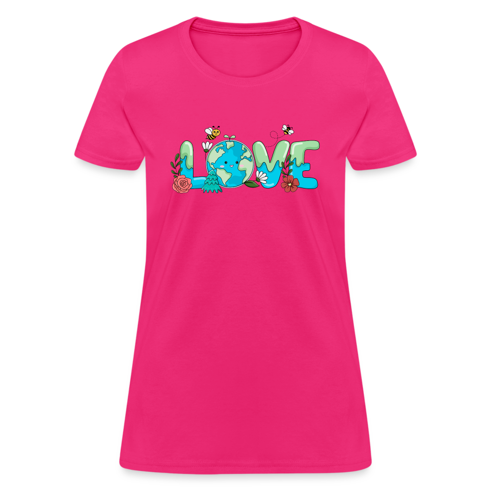 Nature's LOVE Celebration Women's T-Shirt (Earth Day) - fuchsia