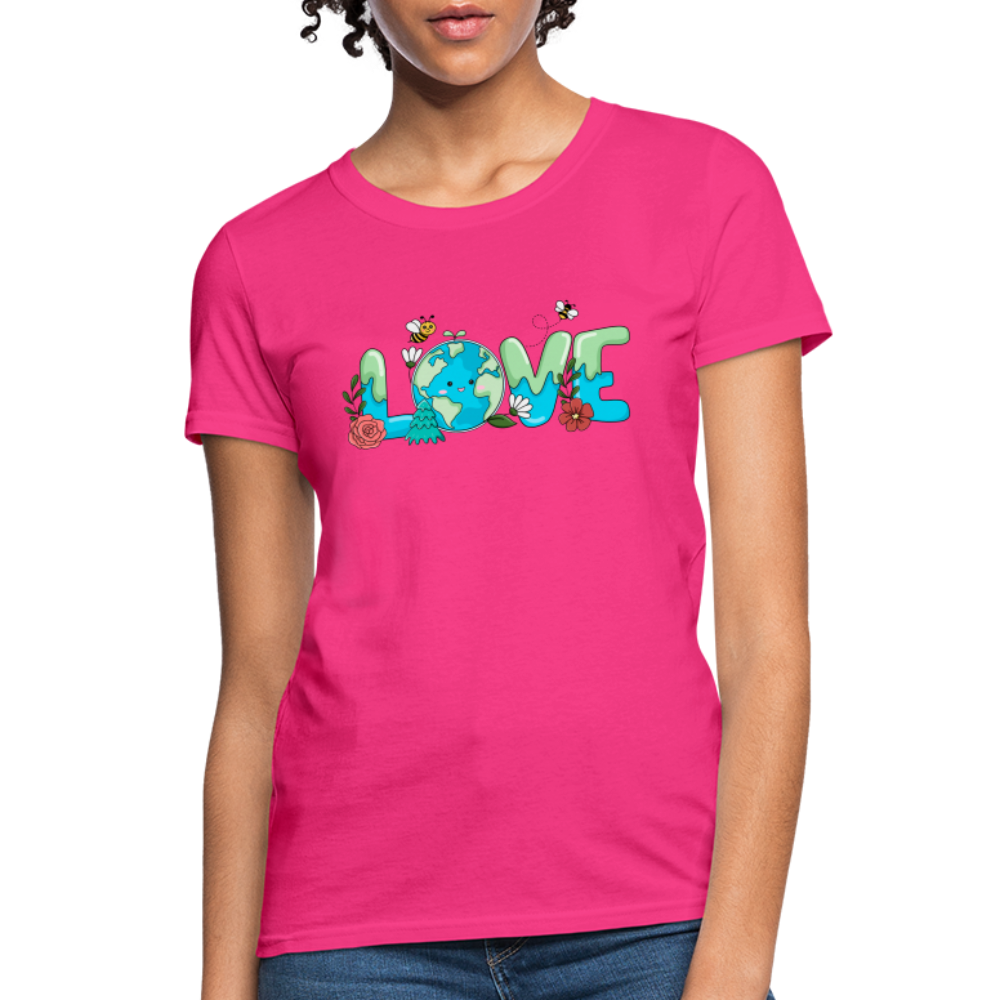 Nature's LOVE Celebration Women's T-Shirt (Earth Day) - fuchsia