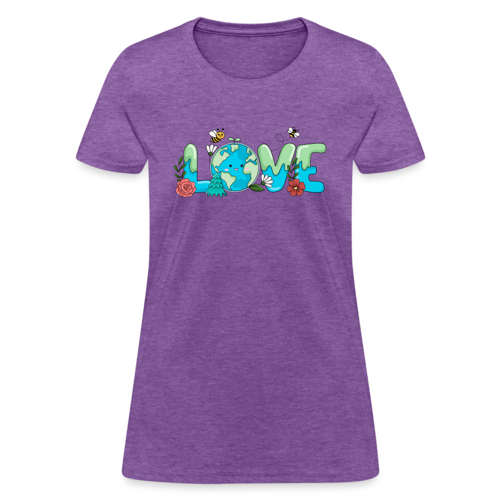 Nature's LOVE Celebration Women's T-Shirt (Earth Day) - purple heather