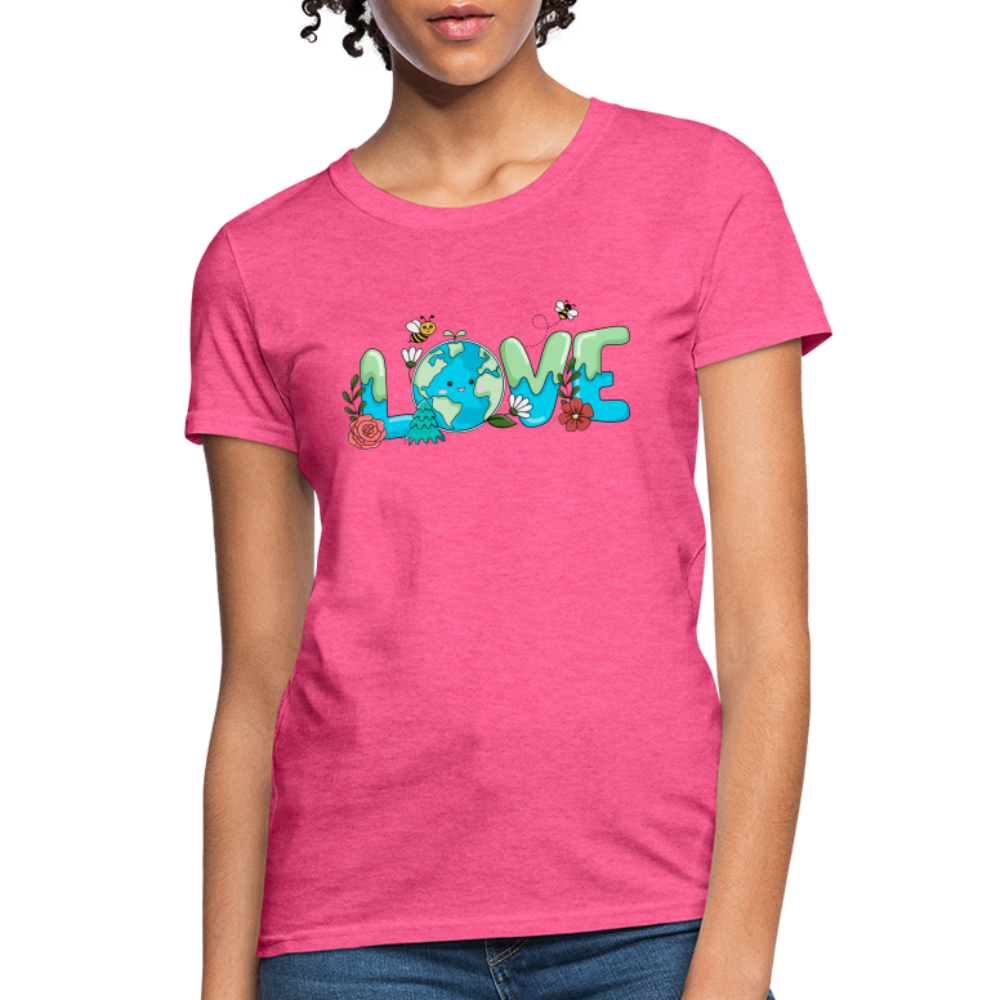 Nature's LOVE Celebration Women's T-Shirt (Earth Day) - heather pink