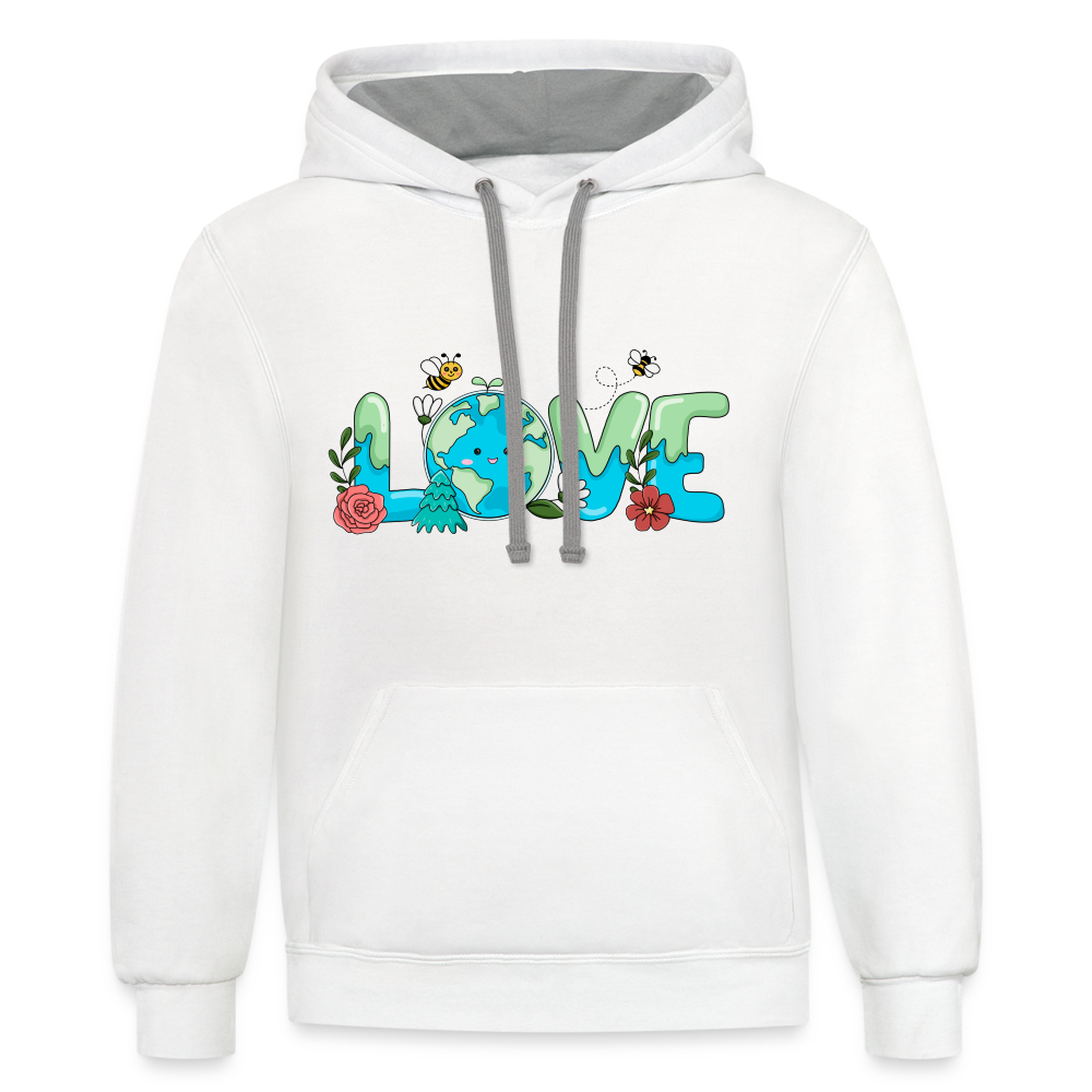 Nature's LOVE Celebration Hoodie (Earth Day) - white/gray