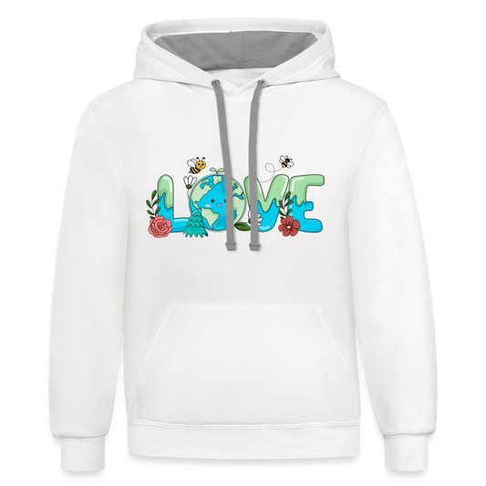 Nature's LOVE Celebration Hoodie (Earth Day) - white/gray