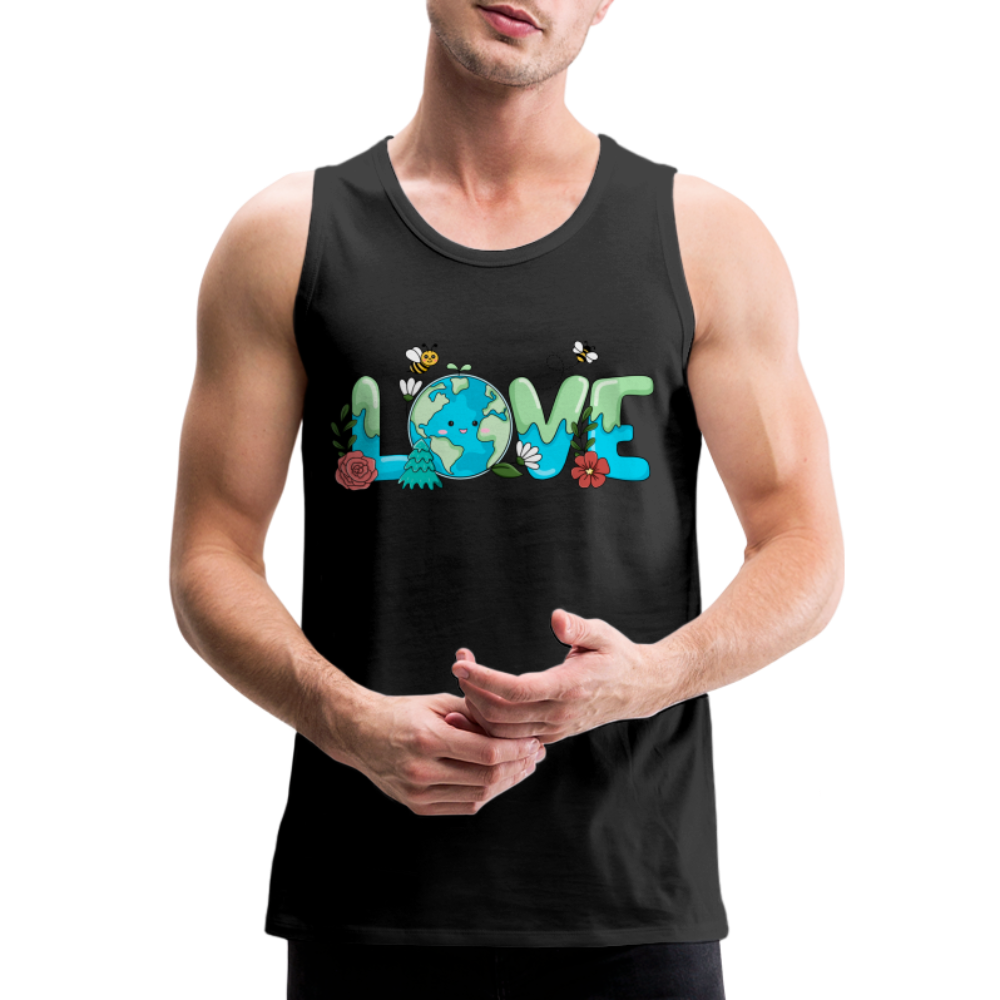 Nature's LOVE Celebration Men’s Premium Tank Tops (Earth Day) - black