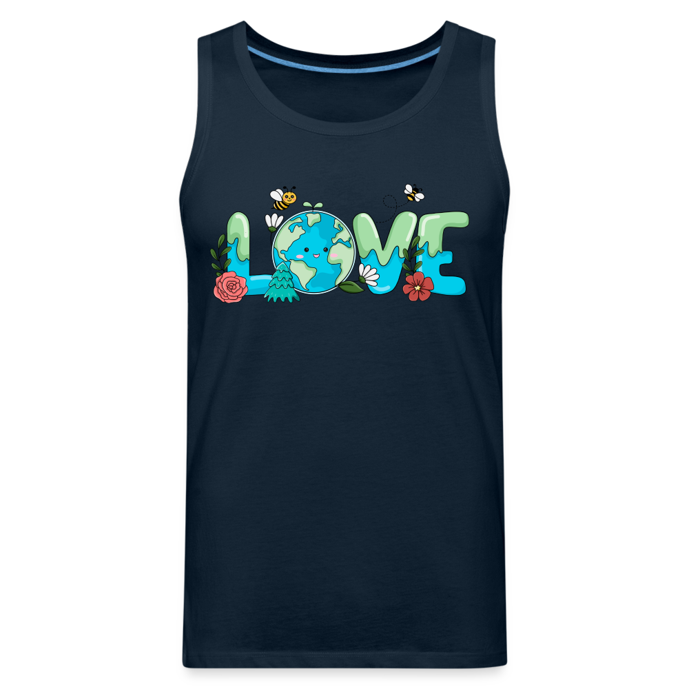 Nature's LOVE Celebration Men’s Premium Tank Tops (Earth Day) - deep navy