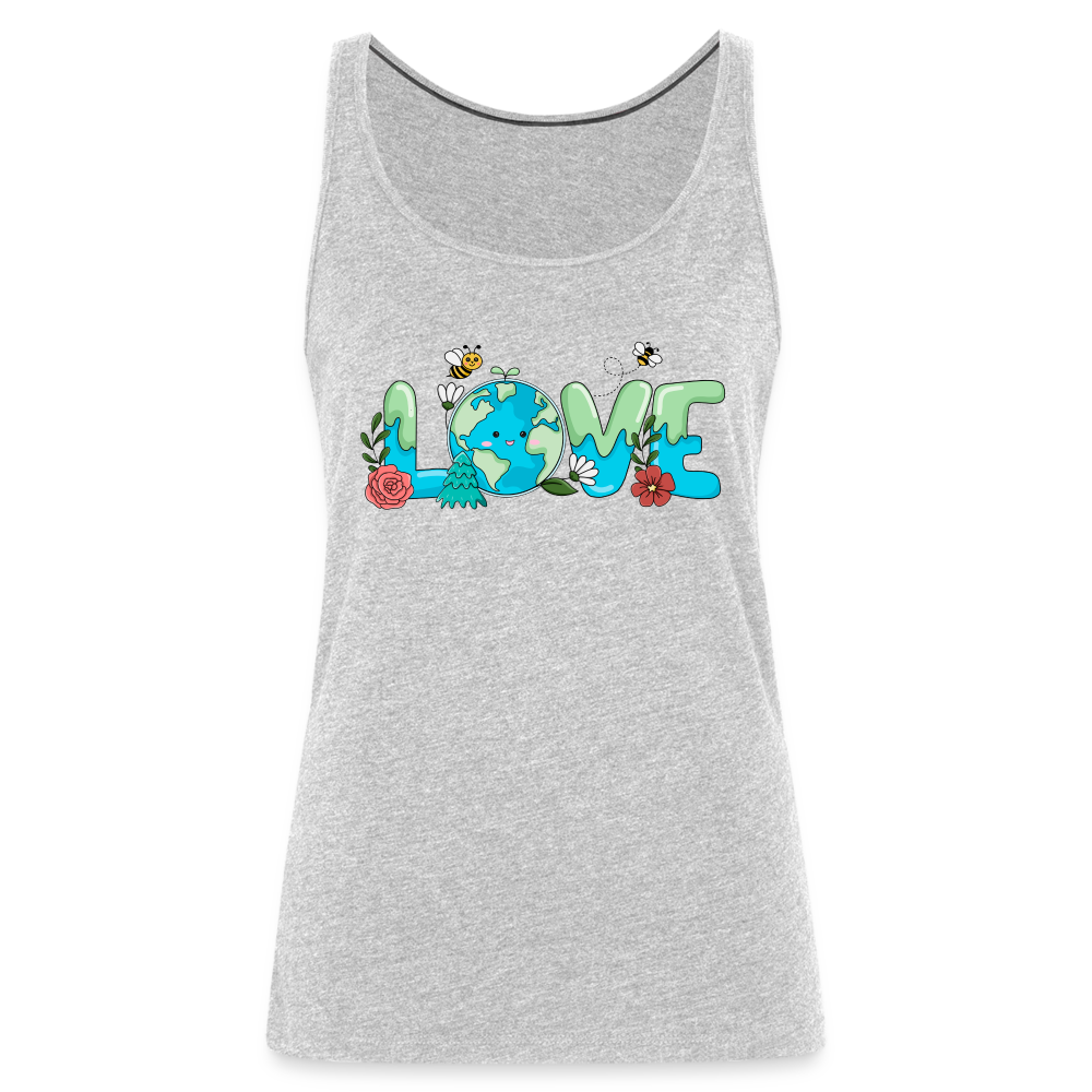Nature's LOVE Celebration Women’s Premium Tank Top (Earth Day) - heather gray