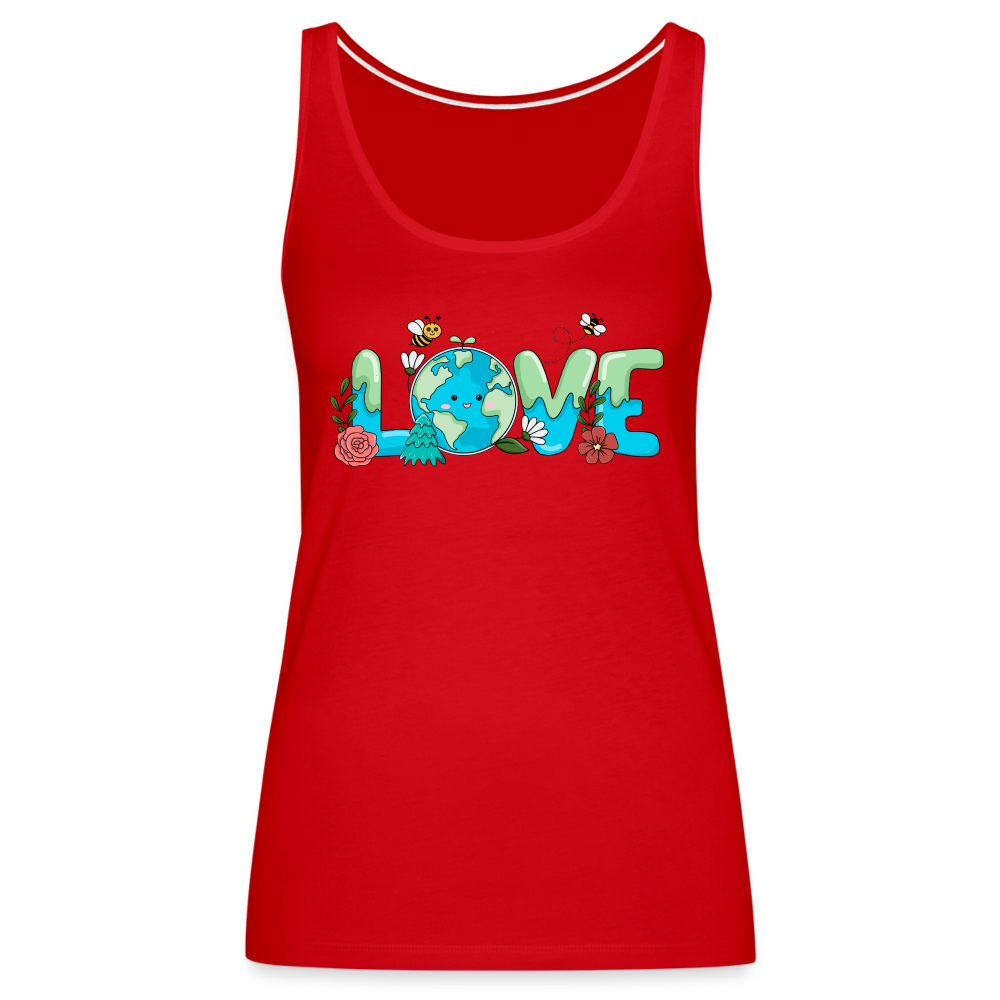 Nature's LOVE Celebration Women’s Premium Tank Top (Earth Day) - red