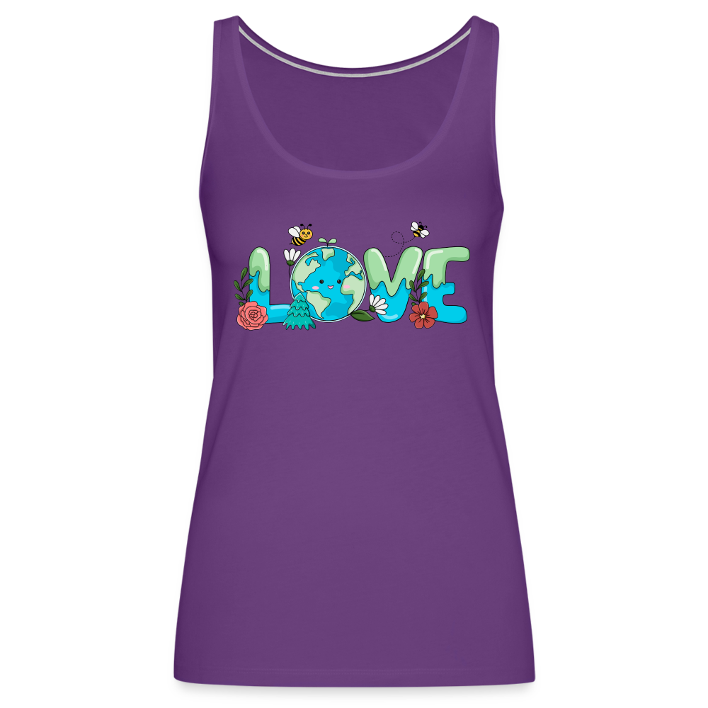 Nature's LOVE Celebration Women’s Premium Tank Top (Earth Day) - purple