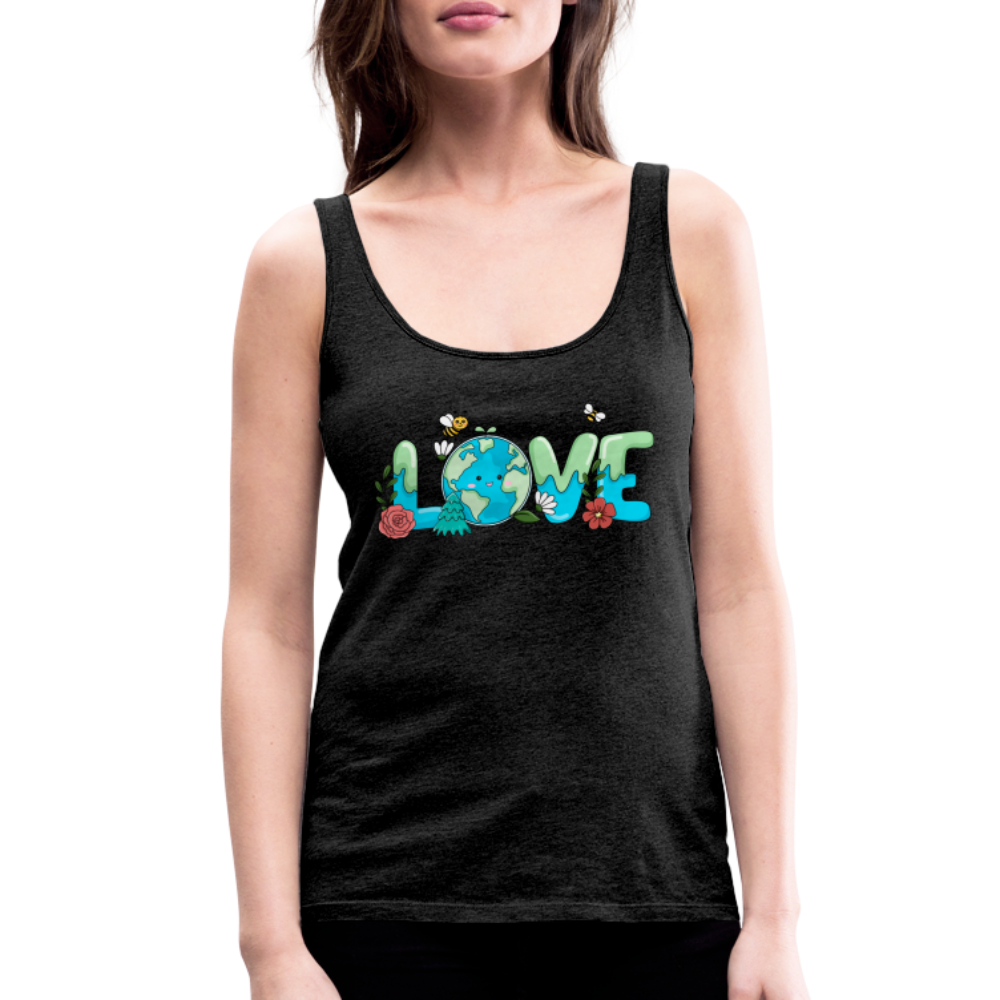 Nature's LOVE Celebration Women’s Premium Tank Top (Earth Day) - charcoal grey