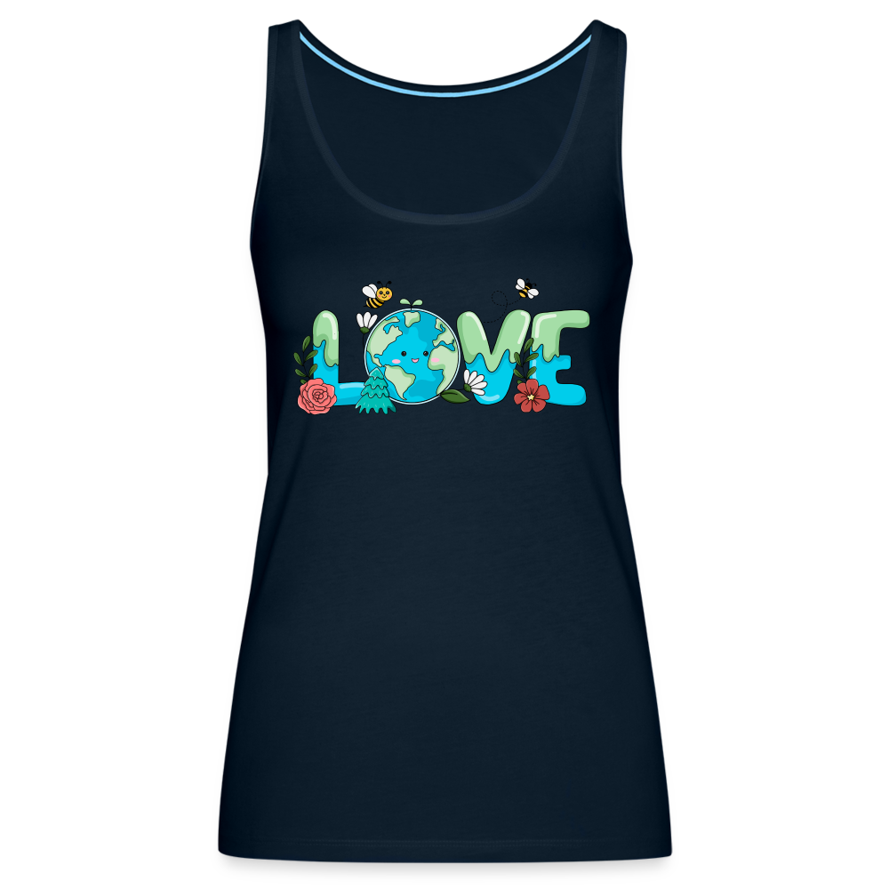 Nature's LOVE Celebration Women’s Premium Tank Top (Earth Day) - deep navy