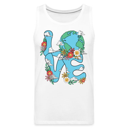 LOVE Earth Day Men's Premium Tank Top - white