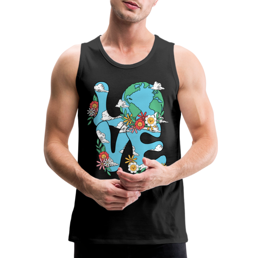 LOVE Earth Day Men's Premium Tank Top - black