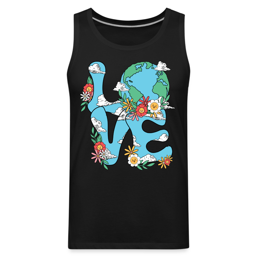 LOVE Earth Day Men's Premium Tank Top - black