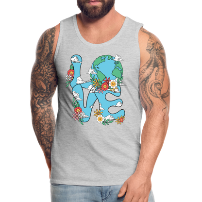 LOVE Earth Day Men's Premium Tank Top - heather gray