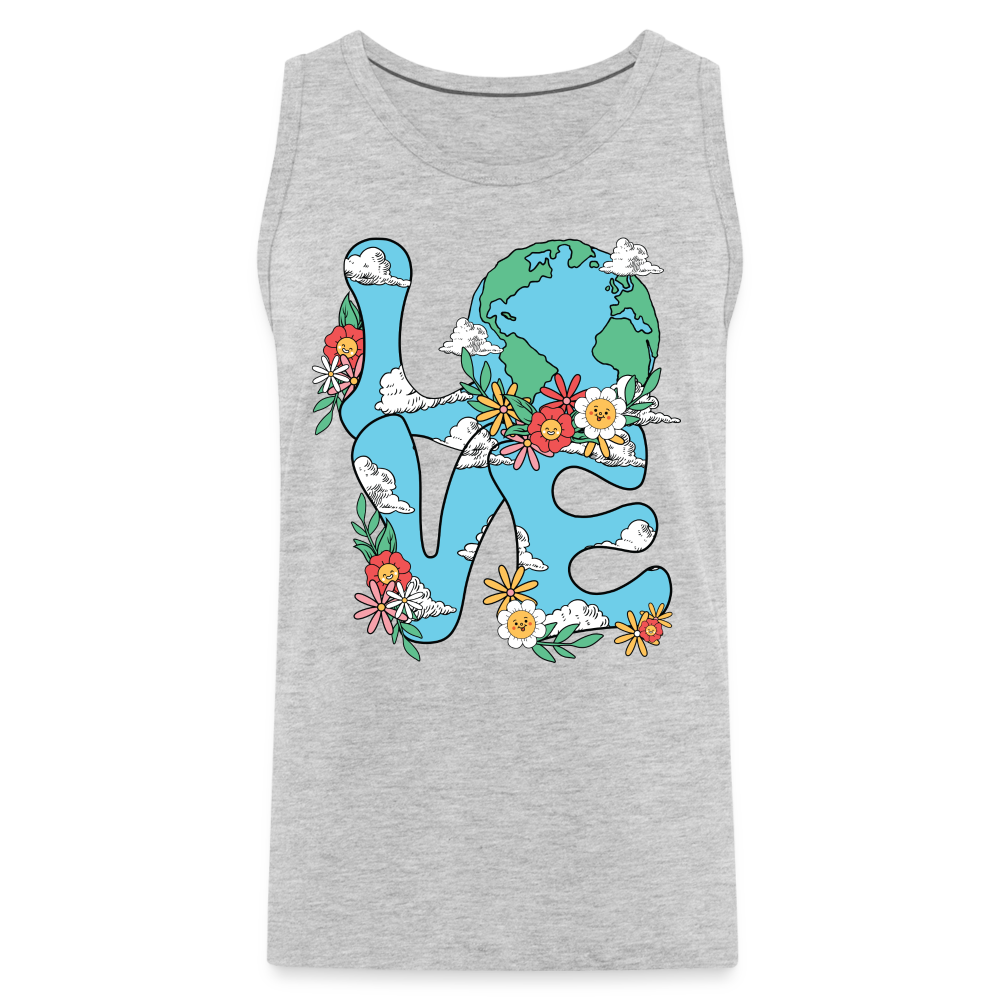 LOVE Earth Day Men's Premium Tank Top - heather gray