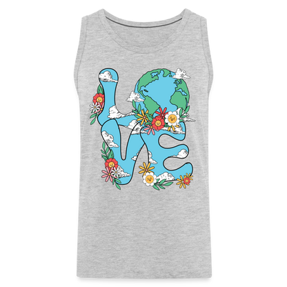 LOVE Earth Day Men's Premium Tank Top - heather gray