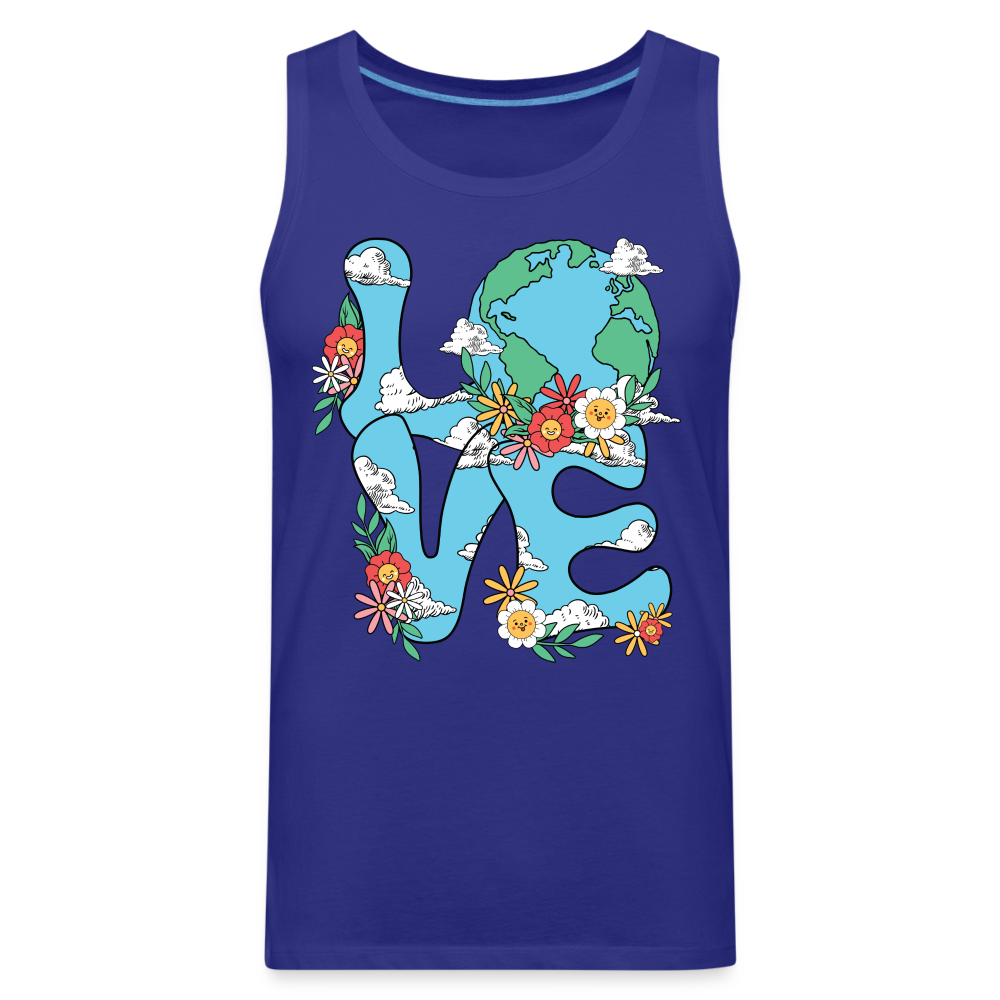 LOVE Earth Day Men's Premium Tank Top - royal blue