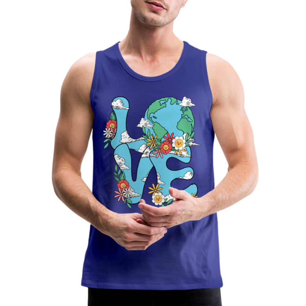 LOVE Earth Day Men's Premium Tank Top - royal blue