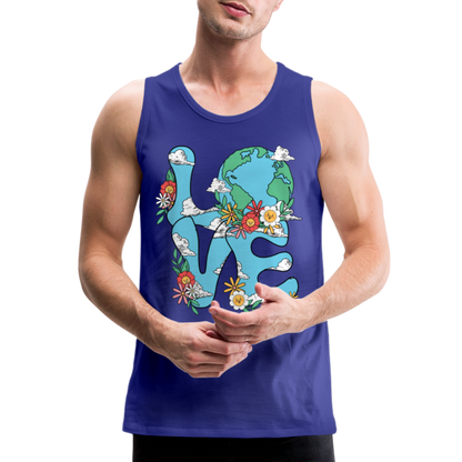 LOVE Earth Day Men's Premium Tank Top - royal blue