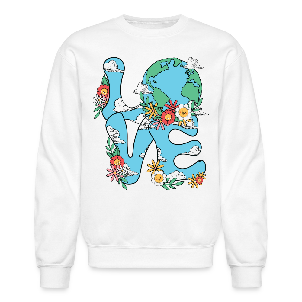 Floral LOVE Earth Day Sweatshirt - white