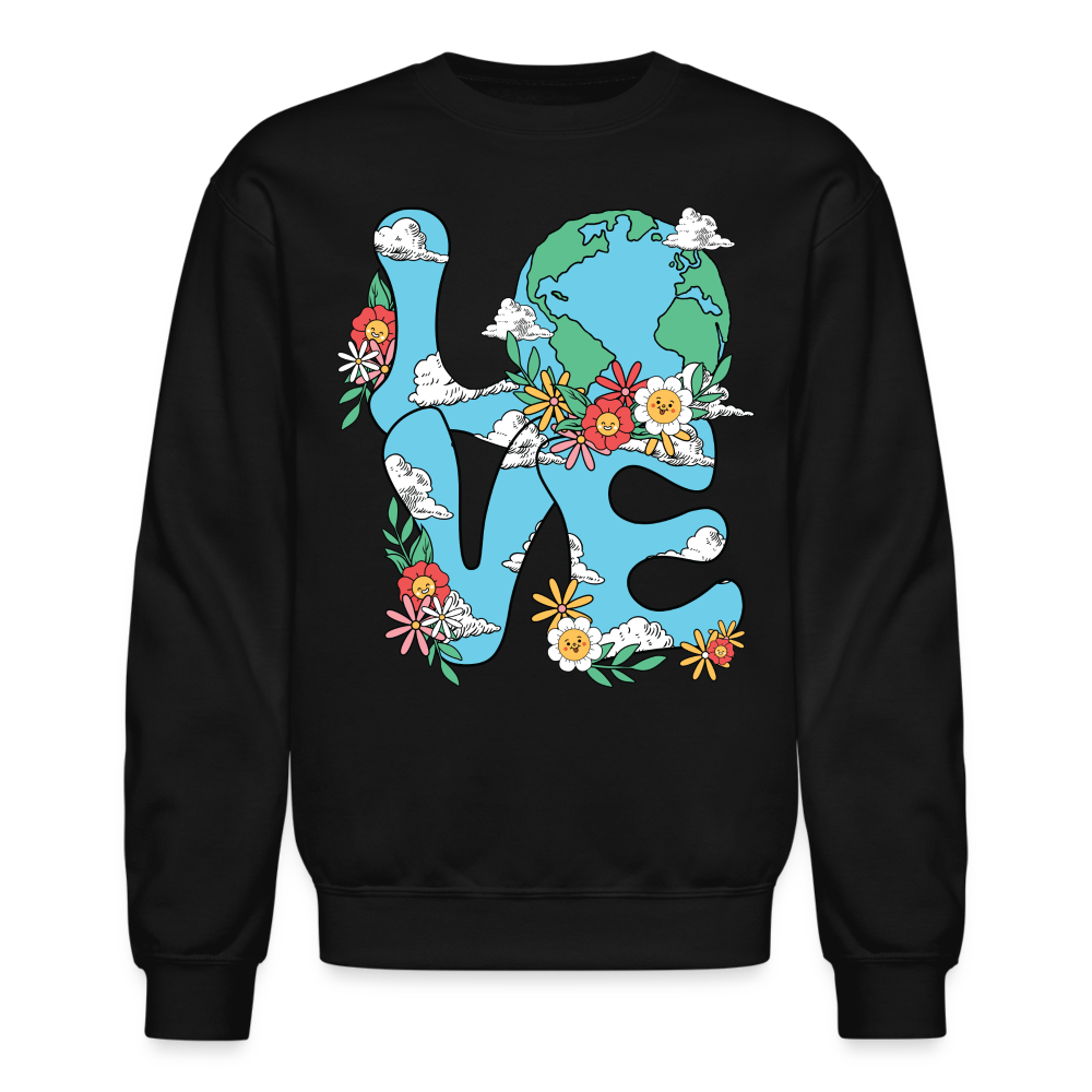 Floral LOVE Earth Day Sweatshirt - black