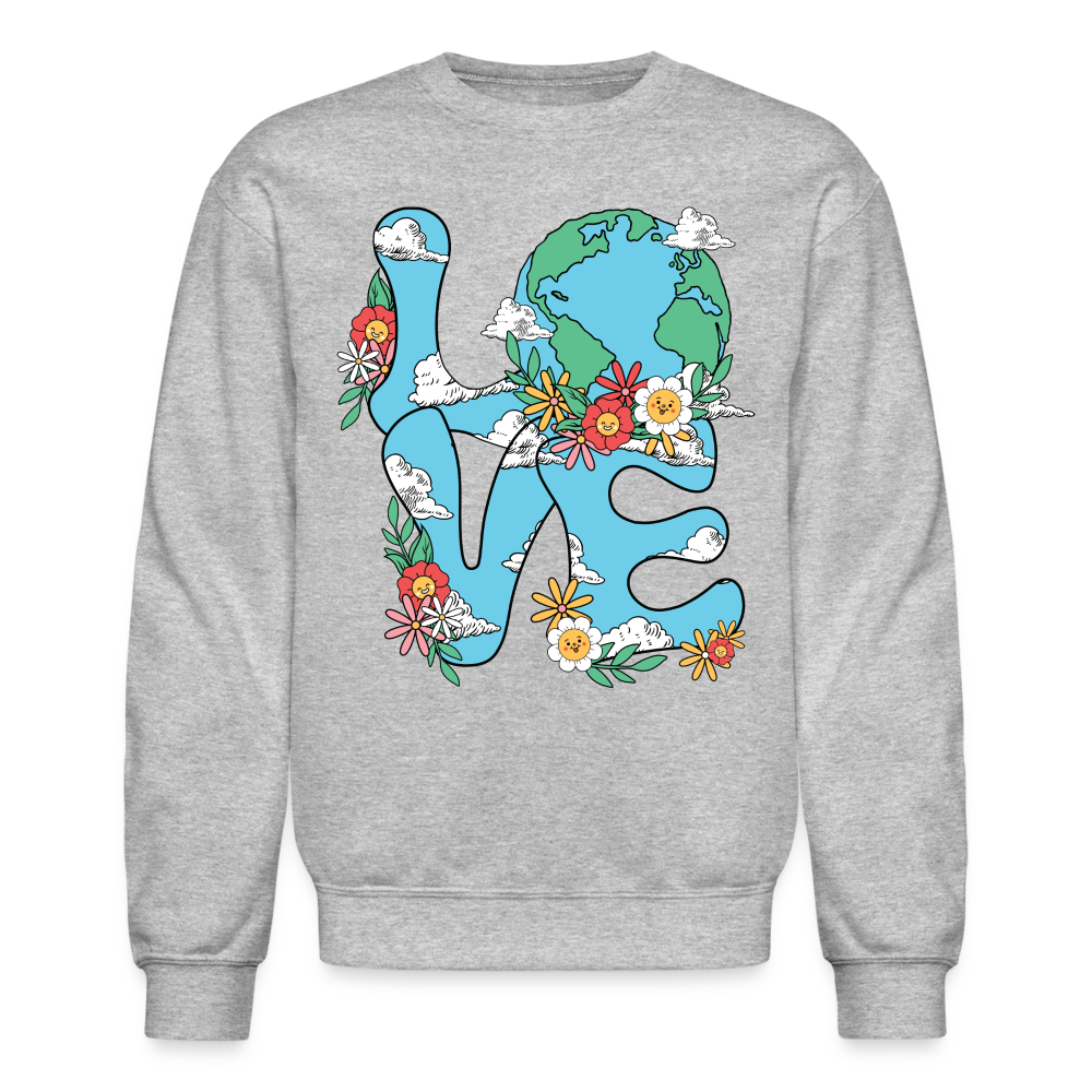Floral LOVE Earth Day Sweatshirt - heather gray